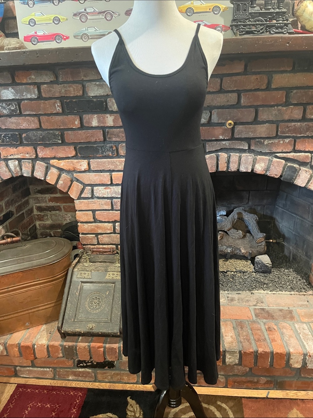 Reformation Black Spaghetti-Strap Maxi Dress size xs